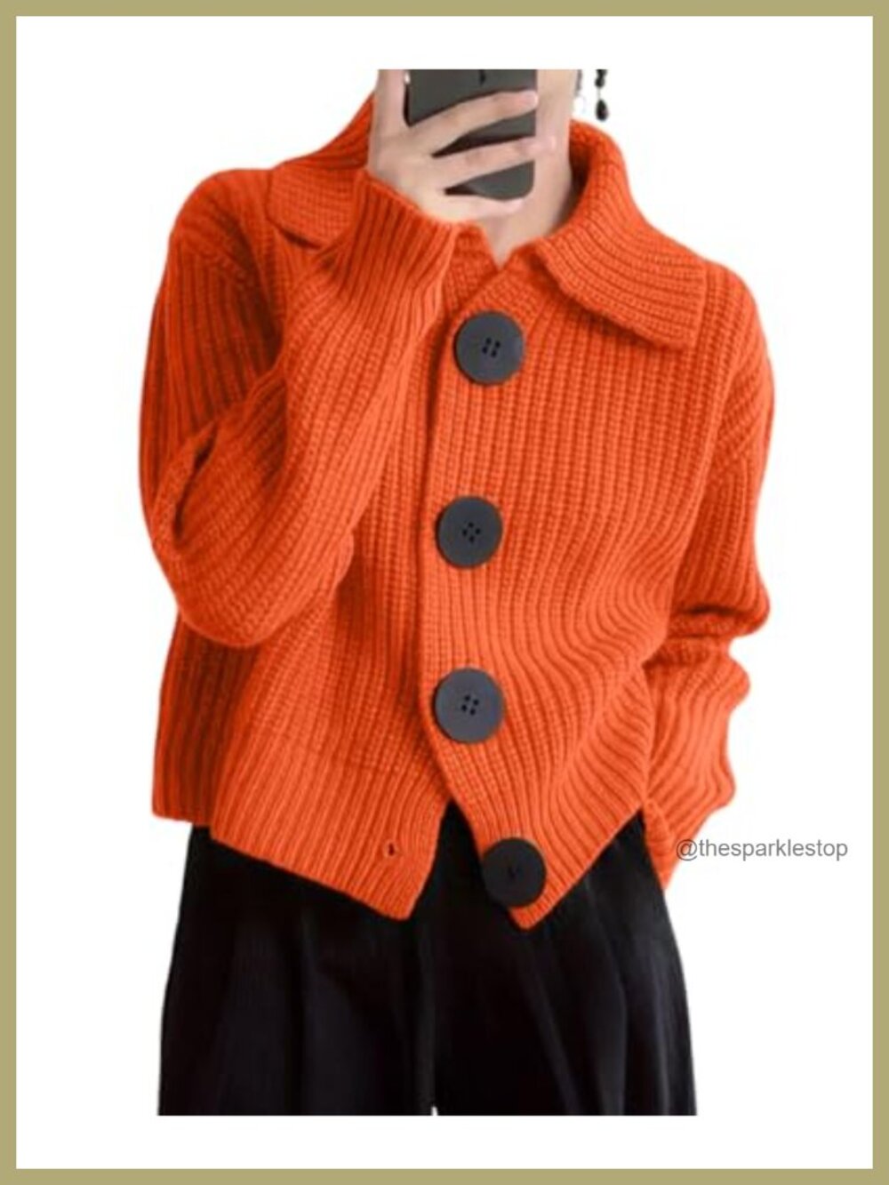Cropped Button Down Cardigan Chunky Knit Work Casual Cardigan Jacket